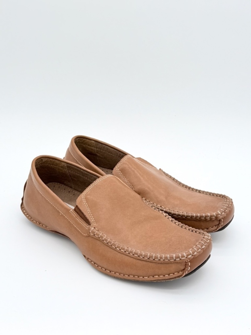 Steve Madden P Nitro Tan Leather Driving Moccasins Mens 10 Slip On Loafers Shoes